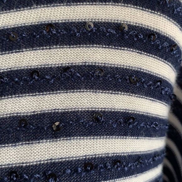 Loft navy striped raglan sleeve top- size XS - Picture 2 of 5